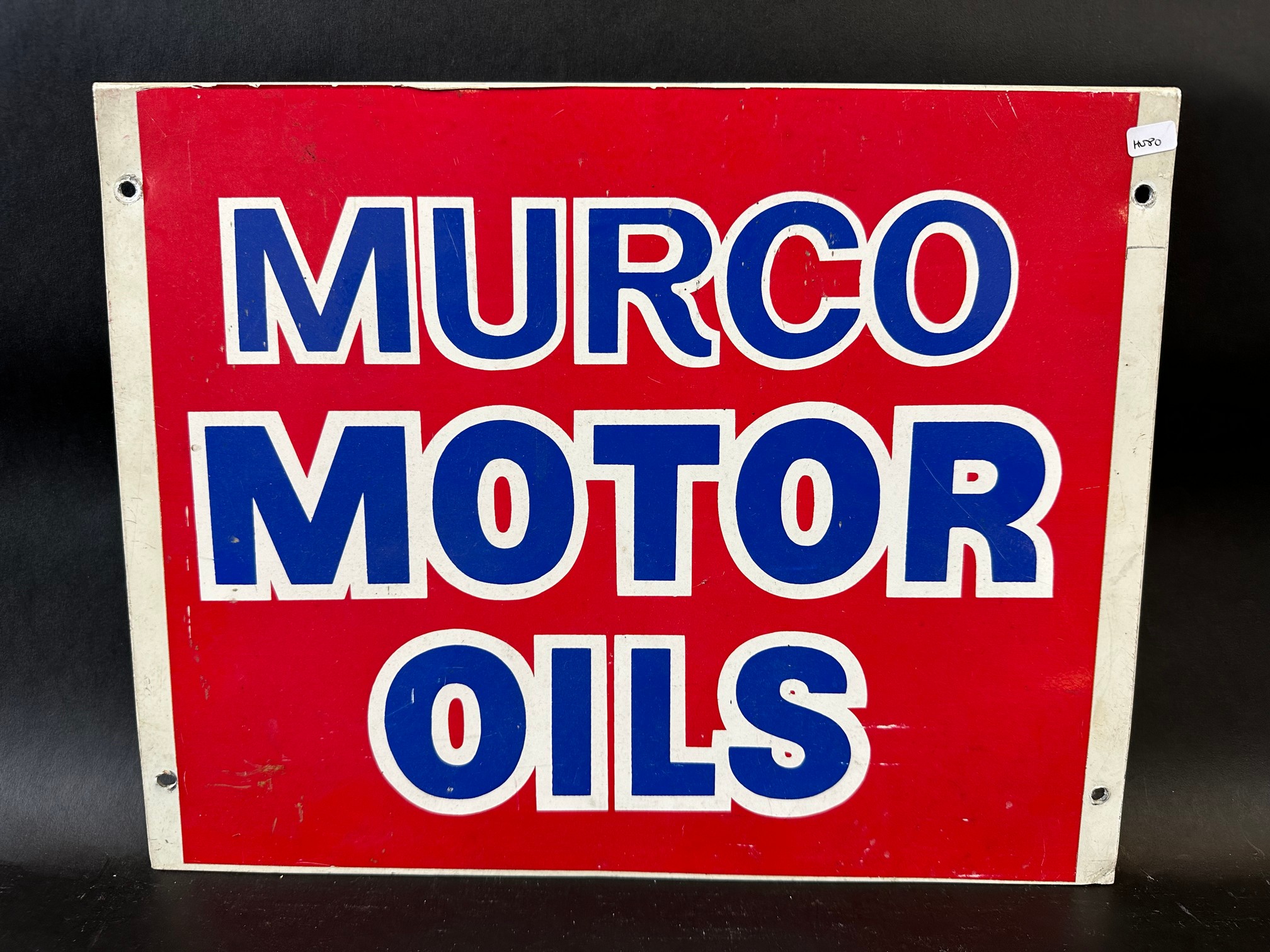 A Murco Motor Oils rectangular tin advertising sign, 15 1/2 x 12".