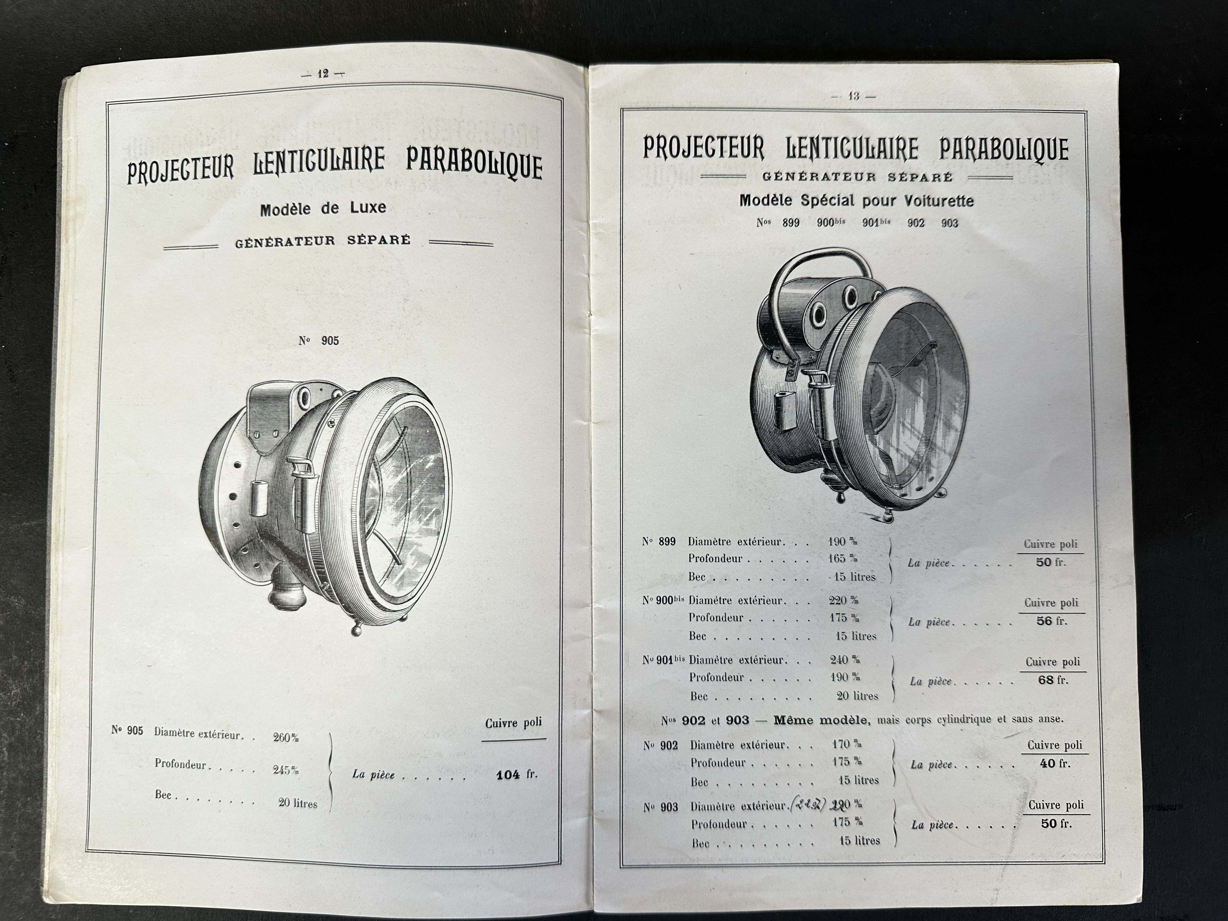 A rare 1912 sales brochure for Lanternes & Phares 'Genies Freres, Paris, beautifully illustrated - Image 9 of 14