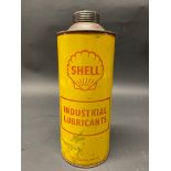 A Shell Industrial Lubricants cylindrical quart can.