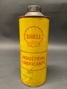 A Shell Industrial Lubricants cylindrical quart can.