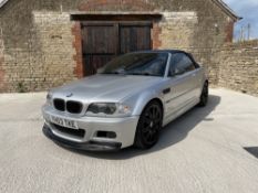 2002 BMW E46 M3 Convertible Reg. no. YH03 TKE Chassis no. WBSBR92020EH78072