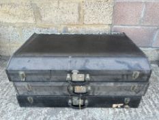 A set of three Brooks stacking trunks, these would have fitted in a larger car trunk, each one