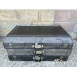 A set of three Brooks stacking trunks, these would have fitted in a larger car trunk, each one