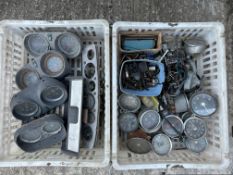 Two trays of assorted instruments.