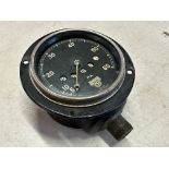 A Smiths 0-60mph black-faced speedometer, marked P.A. to the dial.