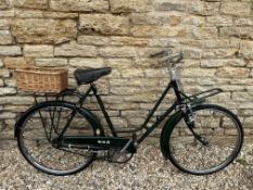 A circa 1950 BSA ladies bicycle in good condition, with front and rear racks.