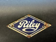 A Riley lozenge shaped enamel door plaque, 5 3/4 x 3 1/4".