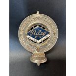 An RAC Associate car badge with Riley Motor Club enamel centre, circa 1930s.