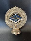 An RAC Associate car badge with Riley Motor Club enamel centre, circa 1930s.