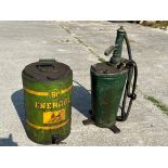 A BP Energol five gallon drum and a garage forecourt greaser.