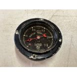 A Smiths Bentley 3-Litre black-faced oil pressure gauge.