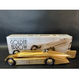 A boxed contemporary tinplate model of the 1929 Land Speed Record Car 'Golden arrow', made by