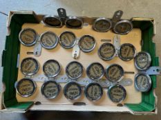 A tray of Desmo tax disc holders.