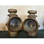 A pair of Lucas King of the Road No. 146 brass side lamps.