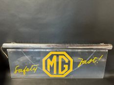 A late 1940s MG Safety Fast illuminated garage showroom sign.