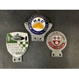 A Midland Automobile Club enamel badge, a Motor Racing Register enamel car badge, no. 181 and a t