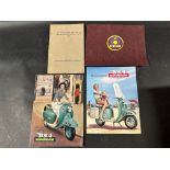 A Sunbeam Motor Cycles sales brochure featuring the S7 and S8, two BSA Sunbeam scooter brochures and