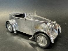 A rare early 1930s chromium plated desktop lighter in the form of an MG M Type Midget, possibly by