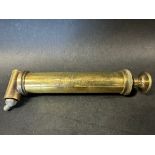 A good quality brass Jeavons spring gaiter greaser, 6 1/4" long.