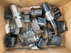 A box of wiper motors including British Berkshire and Lucas.