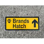 A metal sign bearing an AA logo and the words Brands Hatch, 30 x 12".