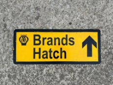 A metal sign bearing an AA logo and the words Brands Hatch, 30 x 12".