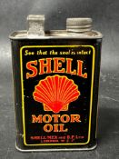 An early black Shell Motor Oil can.