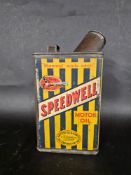 A Speedwell Motor Oil tin of good colour with angled pouring spout.