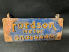 A Fordson Major Dagenham cast iron toolbox lid, 12 1/4 x 5 3/4".