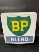 A BP Blend petrol pump globe, stamped Hailware, rubber seal tight on neck so unable to easily view