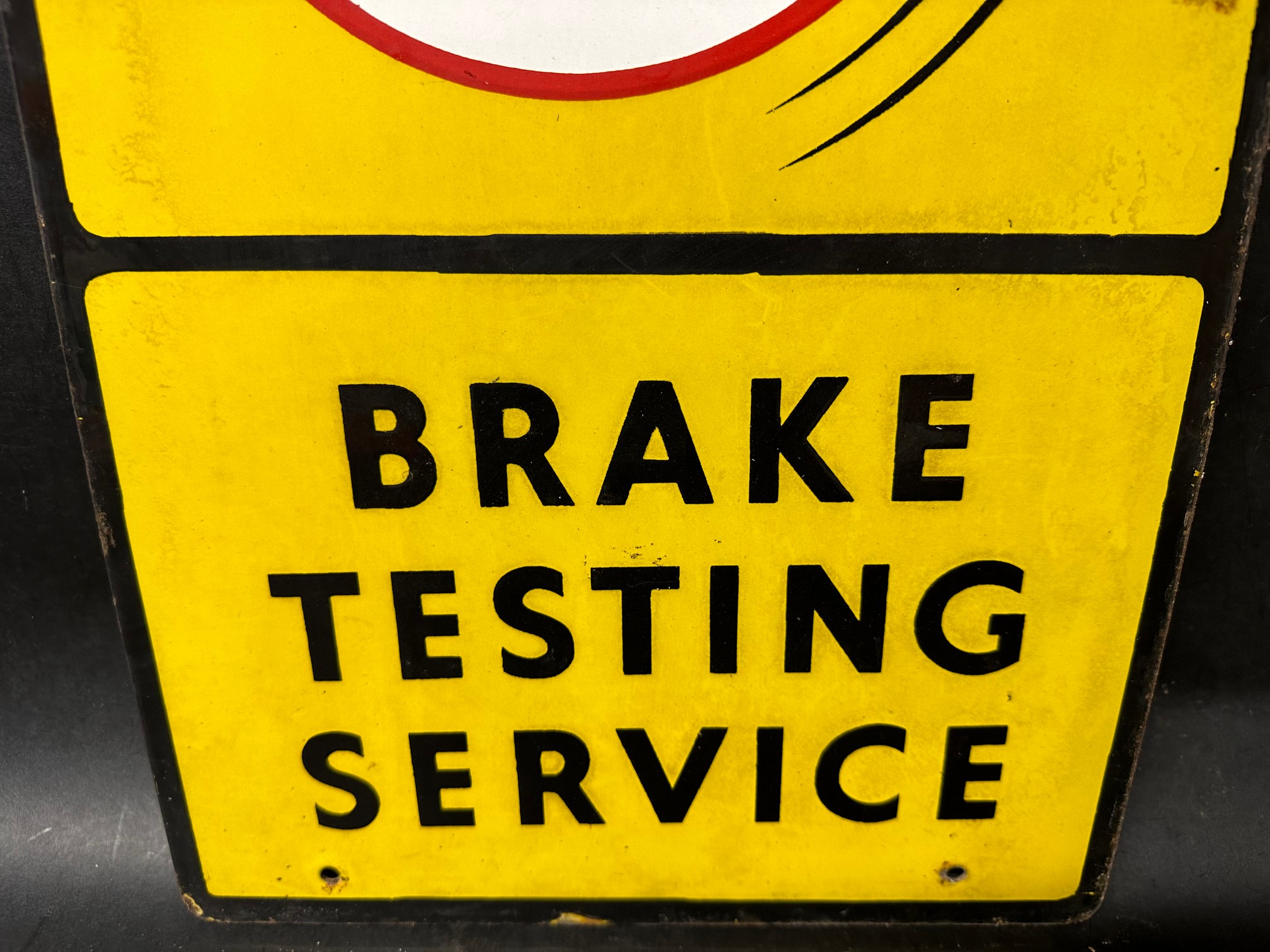 A Ferodo Brake Testing Service pictorial double sided enamel advertising sign depicting a hand - Image 10 of 10