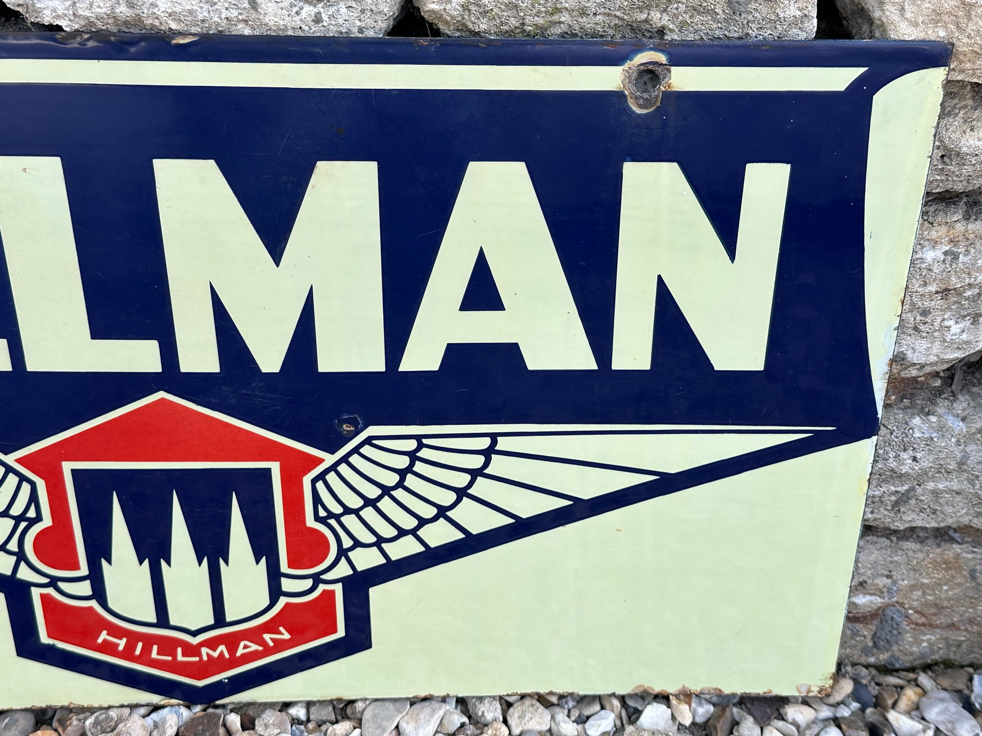 A Hillman double sided enamel advertising sign by Franco signs, with hanging holes, excellent gloss, - Image 3 of 8