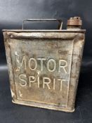 A Vaccum Oil Co. South Africa 'Motor Spirit' two gallon petrol can, Valor 12 31 to base, with