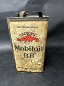 A large Gargoyle Mobiloil "BB" grade oil tin with capo and carry handle to top, by Vacuum Oil