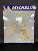 A Michelin Tyres tin garage map of the UK, dated January 1999, 28 x 34".