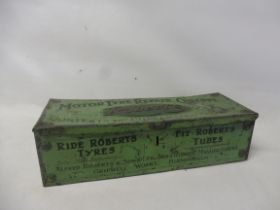 A Roberts Motor Tyre repair outfit tin, 8 3/4 x 3 x 2 1/4".