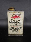 A very early Gargoyle Vacuum Mobiloil A for Motor Cycles pictorial quart oil tin with brass cap