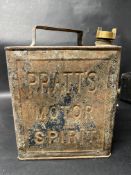 A Pratts Motor Spirit (small lettering) two gallon petrol can, stamped to handle: Feaver Maker