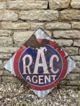 An RAC Agent lozenge shaped enamel sign, 28 x 28".