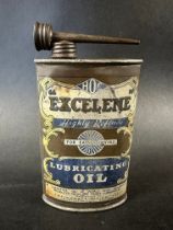 An Excelene Lubricating Oil oval tin for The Humber Oil Company.