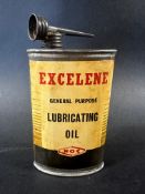An Excelene Lubricating Oil oval pocket tin for The Humber Oil Company, with garage stamp for F.