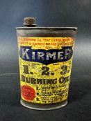 A Kirmer 123 Burning Oil for cycle lamps oval tin.