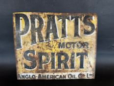 A Pratts Motor Spirit enamel sign lacking hanging flange, in fair condition, 20 3/4 x 16 3/4".