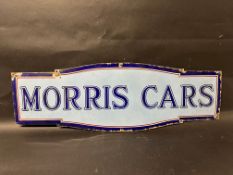 A rare Morris Cars enamel advertising sign of good colour, 36 3/4 x 12".