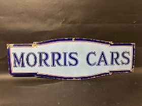 A rare Morris Cars enamel advertising sign of good colour, 36 3/4 x 12".