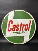 A Castrol Motor Oil double sided enamel advertising sign.