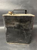 A plain two gallon petrol can with AAO Co Ltd cap, Valor 6 45 to base.