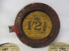 A Russian Oil Products Ltd. Motor Spirit petrol pump price indicator (ROP), 9 1/4" diameter with