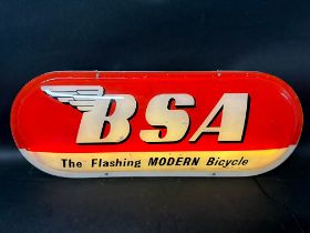 A BSA 'The Flashing Modern Bicycle' light-up dealer sign, 23 1/2 x 9".