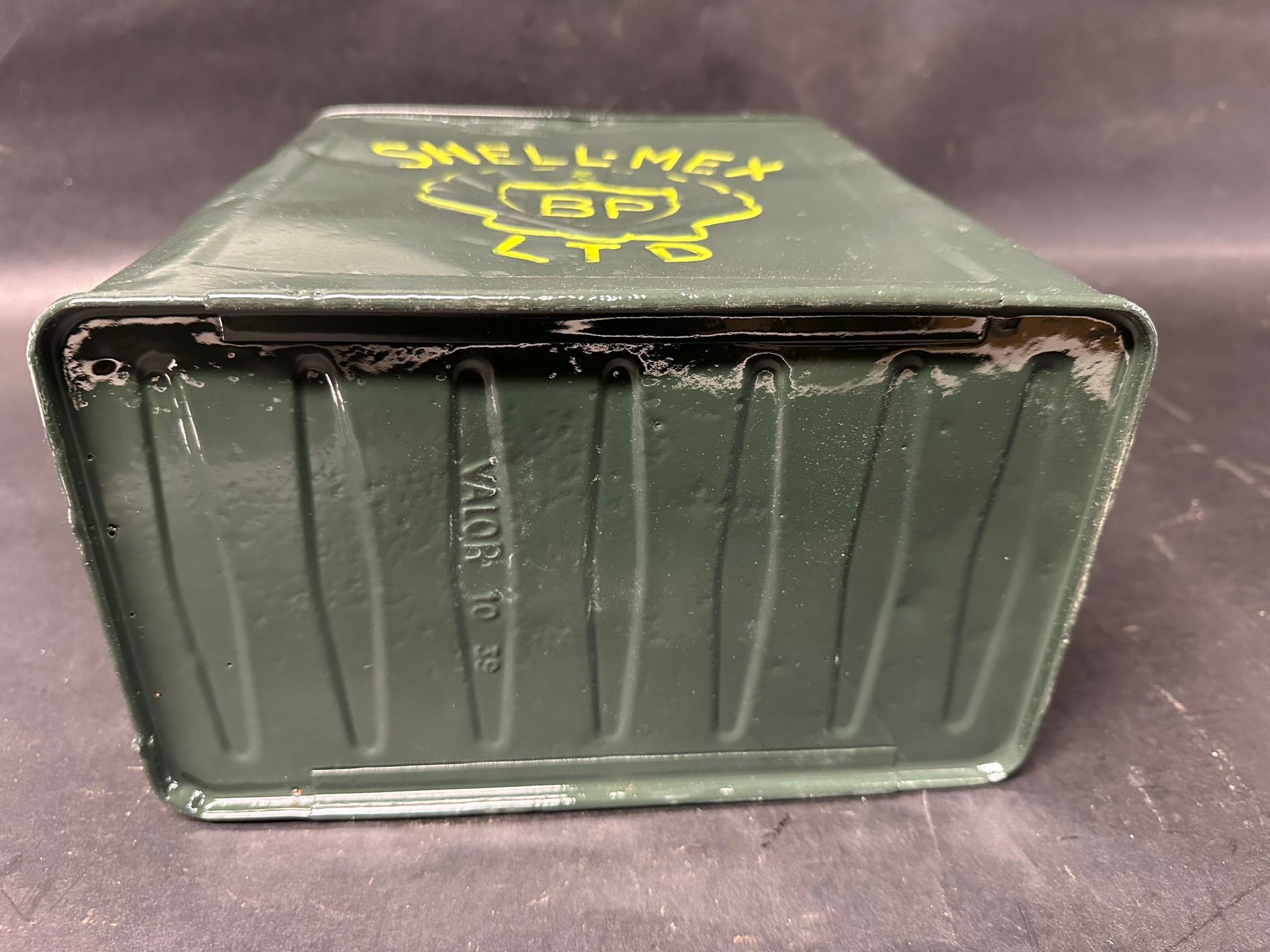 A Shell Mex & BP Ltd. two gallon petrol can, repainted with BP cap, Valor 10 39 to base. - Image 6 of 6